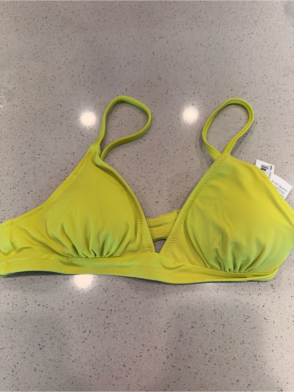 Amazon Essentials Neon Lime Triangle Bikini Top